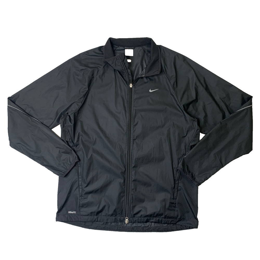 Vintage Nike Jacket Mens L Large NikeFIT Storm Full‎ Zip Lightweight Reflective